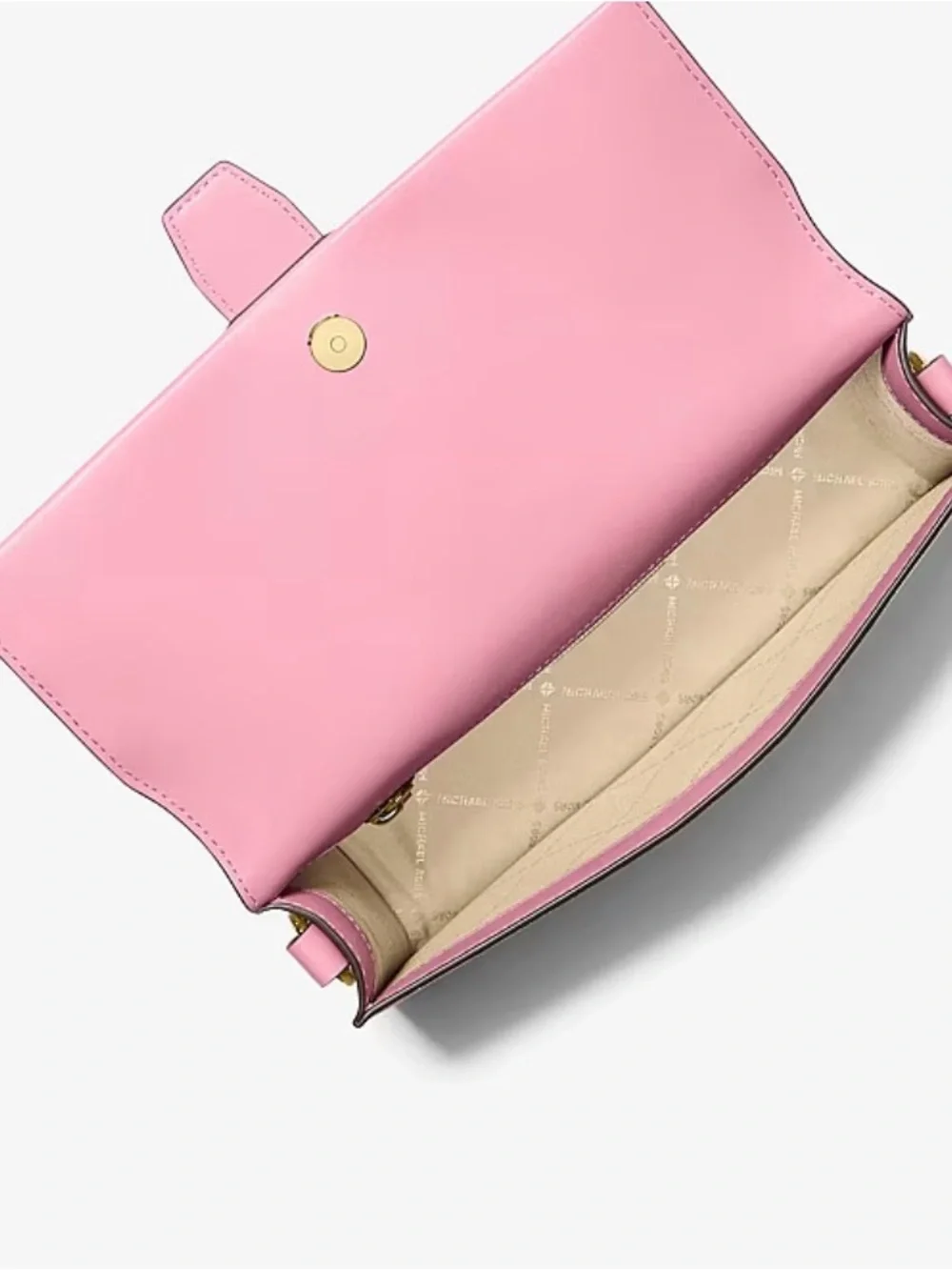 Michael Kors Pink Gradient Logo Crossbody Bag with Gold MK Emblem